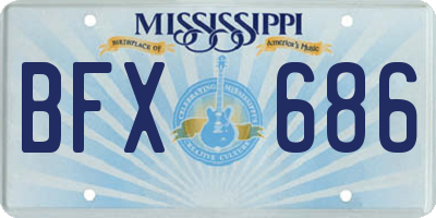 MS license plate BFX686