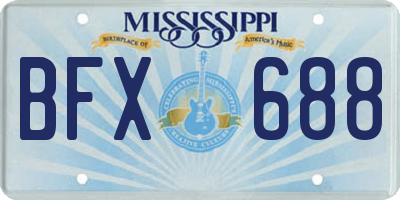 MS license plate BFX688