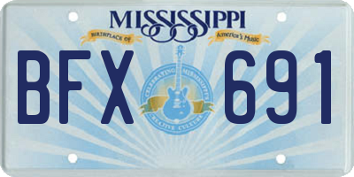 MS license plate BFX691