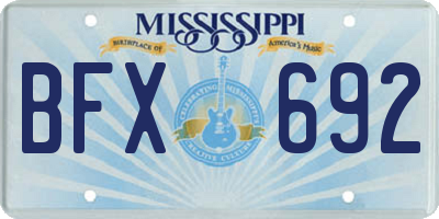 MS license plate BFX692