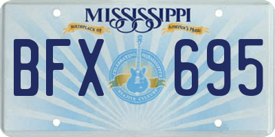 MS license plate BFX695