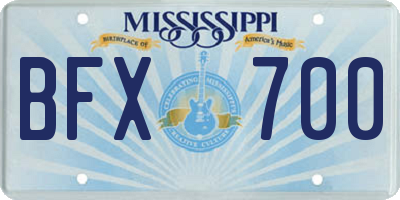 MS license plate BFX700