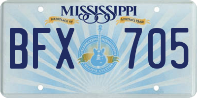 MS license plate BFX705