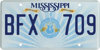 MS license plate BFX709