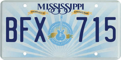MS license plate BFX715