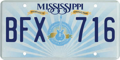 MS license plate BFX716