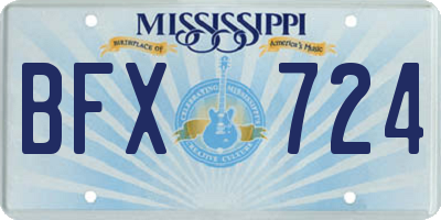 MS license plate BFX724