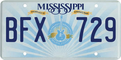 MS license plate BFX729