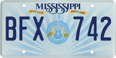 MS license plate BFX742