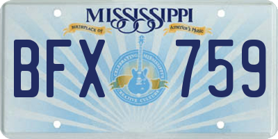 MS license plate BFX759