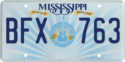 MS license plate BFX763
