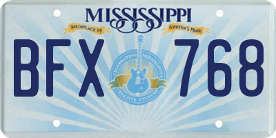 MS license plate BFX768