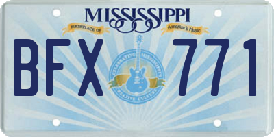 MS license plate BFX771