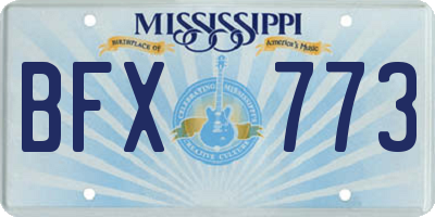 MS license plate BFX773