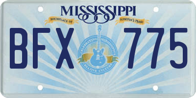 MS license plate BFX775