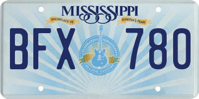 MS license plate BFX780