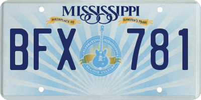 MS license plate BFX781
