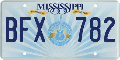 MS license plate BFX782
