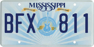 MS license plate BFX811
