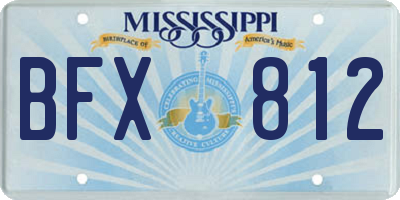 MS license plate BFX812