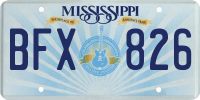 MS license plate BFX826