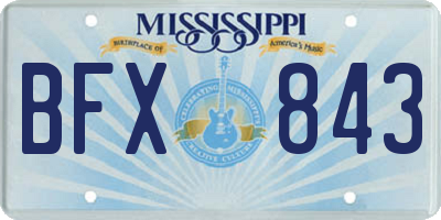 MS license plate BFX843