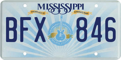 MS license plate BFX846