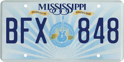 MS license plate BFX848