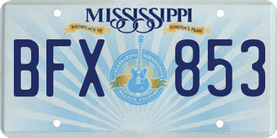 MS license plate BFX853