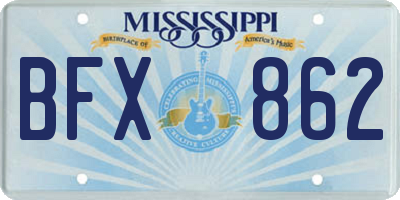MS license plate BFX862
