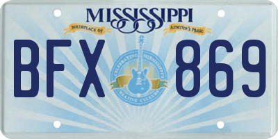 MS license plate BFX869
