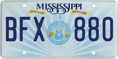 MS license plate BFX880