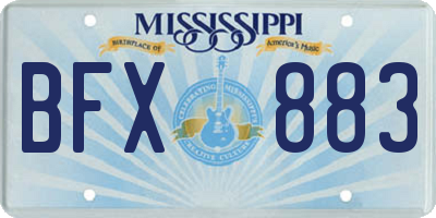 MS license plate BFX883