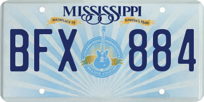 MS license plate BFX884