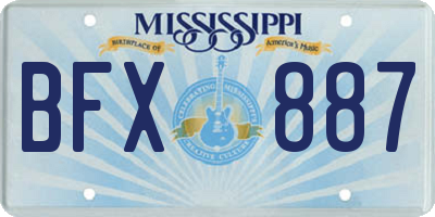 MS license plate BFX887