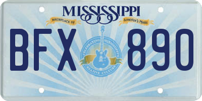 MS license plate BFX890