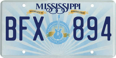MS license plate BFX894
