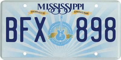 MS license plate BFX898