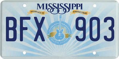 MS license plate BFX903