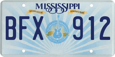 MS license plate BFX912
