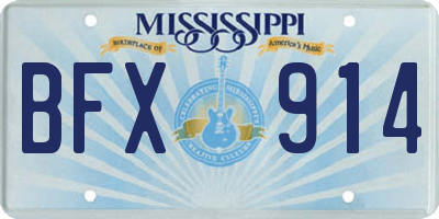 MS license plate BFX914