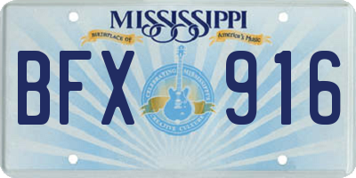 MS license plate BFX916