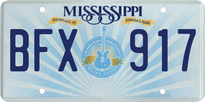MS license plate BFX917