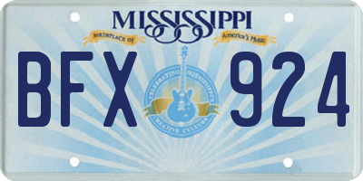 MS license plate BFX924