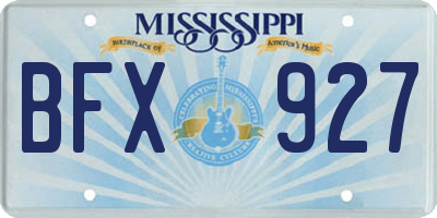 MS license plate BFX927