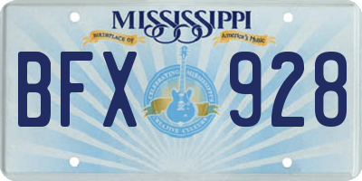 MS license plate BFX928