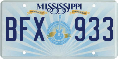 MS license plate BFX933