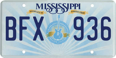 MS license plate BFX936