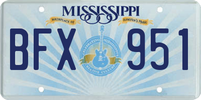 MS license plate BFX951