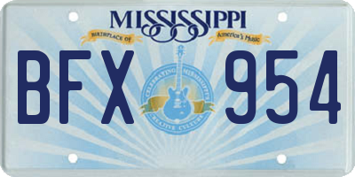 MS license plate BFX954